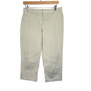 Marks & Spencer Relaxed Fit Cropped Cotton Pants in Light Beige, Size US 8